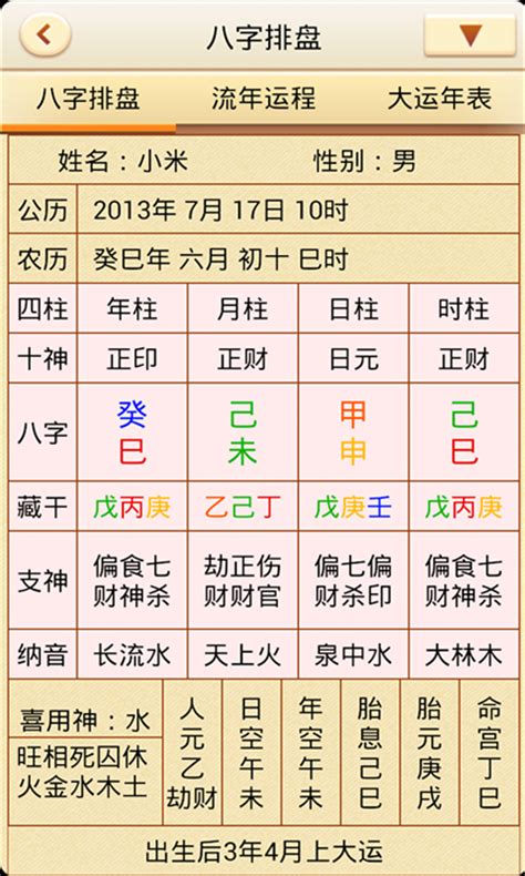 四柱八字詳解|四柱八字排盤程式